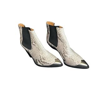 Isabel Marant lemsey fall 2018 snake effect metal tip Ankle western Boot Eu 36